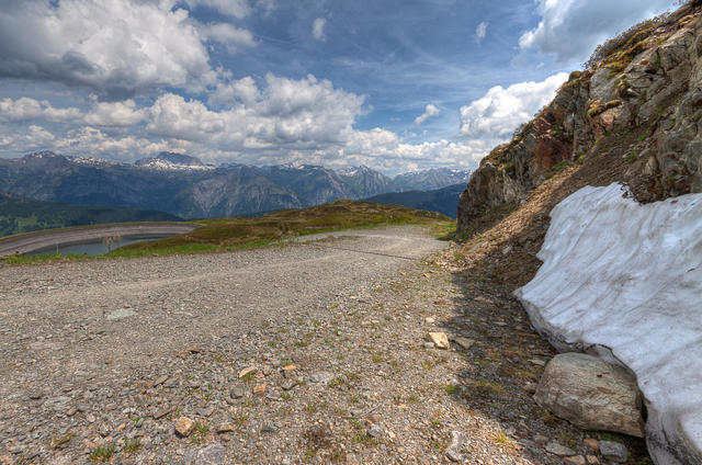 Snow in Summer Austria Landscape HDR 09959