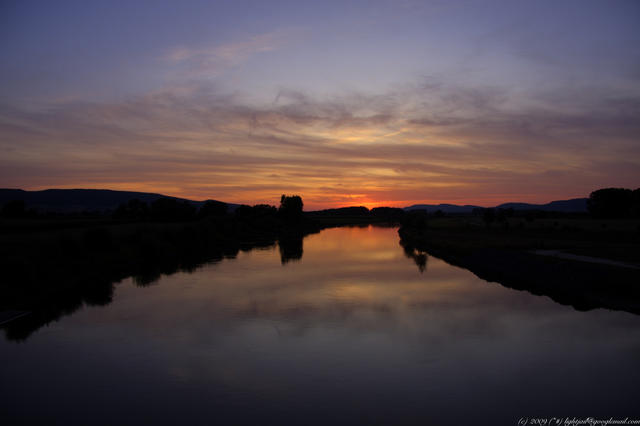 blaue Stunde über der Weser 5169