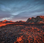 Lava Field from Tiede Volcano in the Sunset HDR