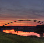 Sonnenuntergang Weserbrücke HDR 5240