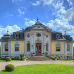 Front Rokoko-Schloss der Dornburger Schlösser HDR Panorama